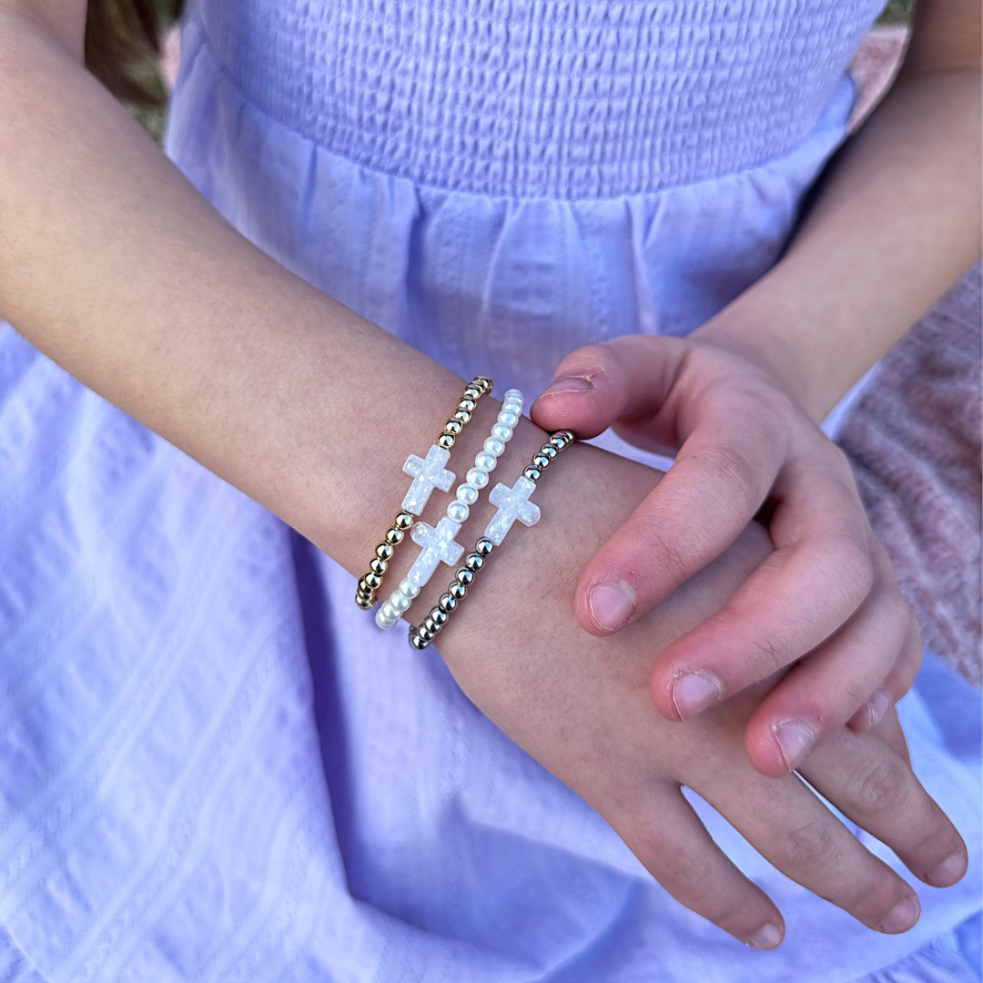 Holy Water Bracelet (Petite Size)- Crystal Pearl